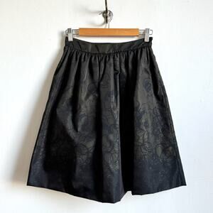 PRADA Olive and Black Taffeta Knee-length Skirt